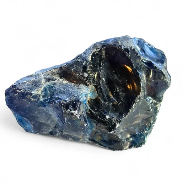 Cobalt Blue‎ Art Glass Cullet Glowing Translucent Manganese Slag #4GX104